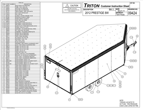 Triton 09919 Prestige/XT Series Trailer Torsion Idler Axle